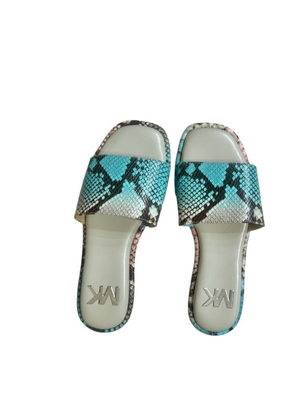 Wrn1X MICHAEL KORS Hayworth faux snake slides women’s sandals size 8.5 - Picture 6 of 13